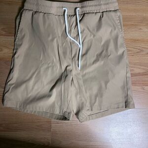 Tan Casual Shorts with Drawstring